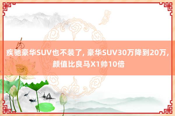 疾驰豪华SUV也不装了, 豪华SUV30万降到20万, 颜值比良马X1帅10倍