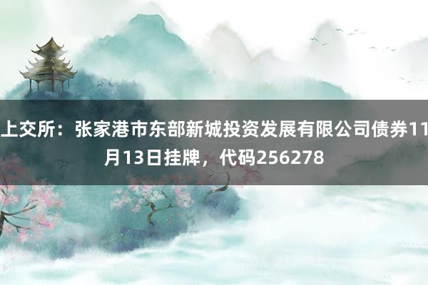 上交所：张家港市东部新城投资发展有限公司债券11月13日挂牌，代码256278